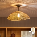 BRILAGI - Luminária de teto sobreposta LED CERIA BOHO 1xE27/60W/230V Ø 50 cm preto/castanho
