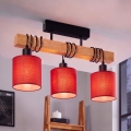 Brilagi - Luminária de teto sobreposta NUBILA 3xE27/60W/230V pinho/vermelho