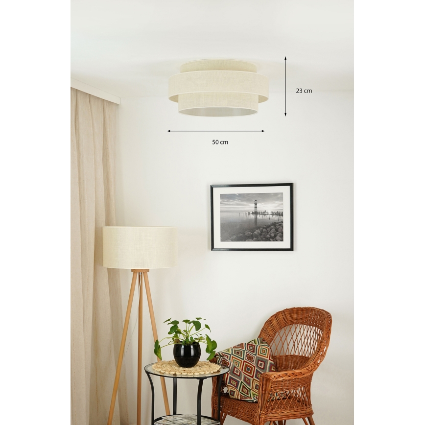 Brilagi - Luminária de teto SPACE YUTE LED/12W/230V diâmetro 50 cm 3000K/4000K/6400K creme