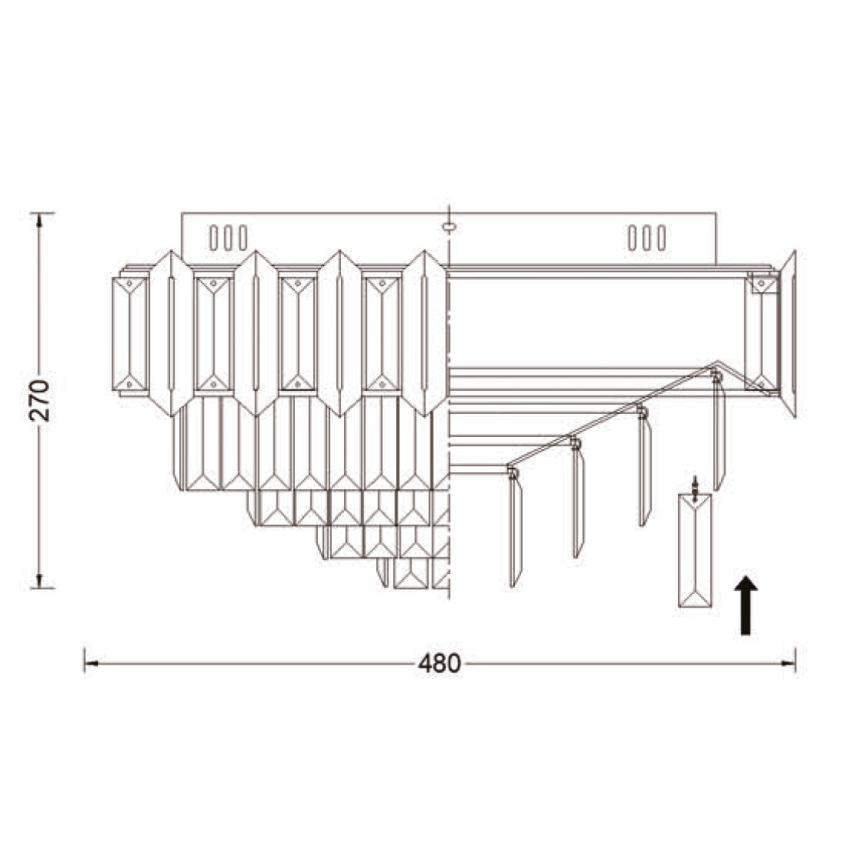 Brilagi - Luminária de teto SPECTRA 5xE14/40W/230V Ø 48 cm preta