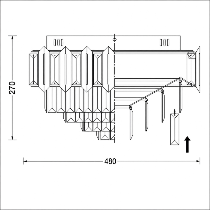 BRILAGI - Luminária de teto SPECTRA 5xE14/40W/230V Ø 48 cm preta