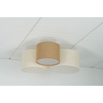 Brilagi - Candeeiro de teto SPIDER 3xE27/15W/230V 60x70 cm bege/creme