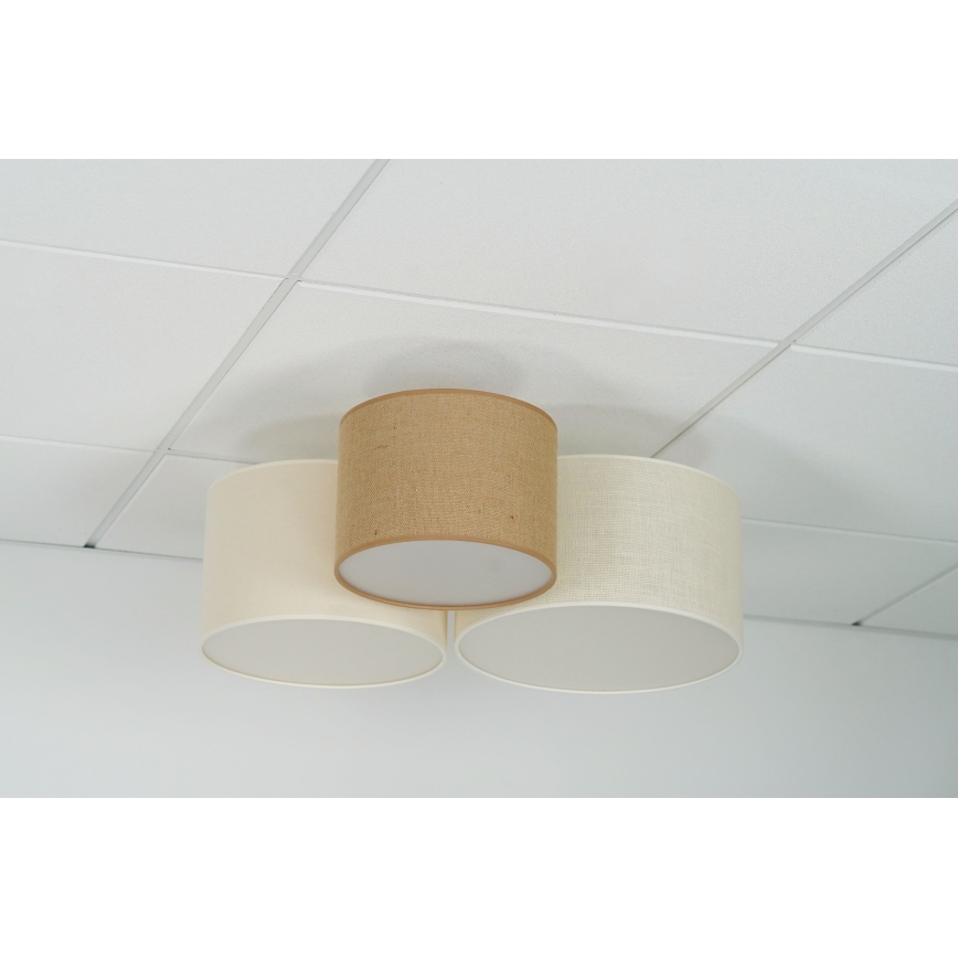 Brilagi - Candeeiro de teto SPIDER 3xE27/15W/230V 60x70 cm bege/creme