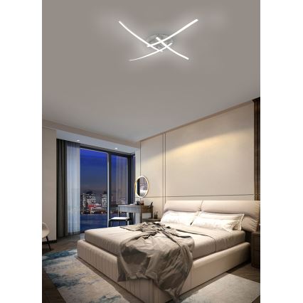 Brilagi - Candeeiro de teto STRIPES LED/32W/230V 60x60 cm prateado