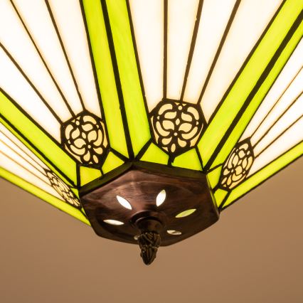 BRILAGI - Luminária de teto Tiffany com vitral EMERALD 2xE27/60W/230V Ø 40 cm