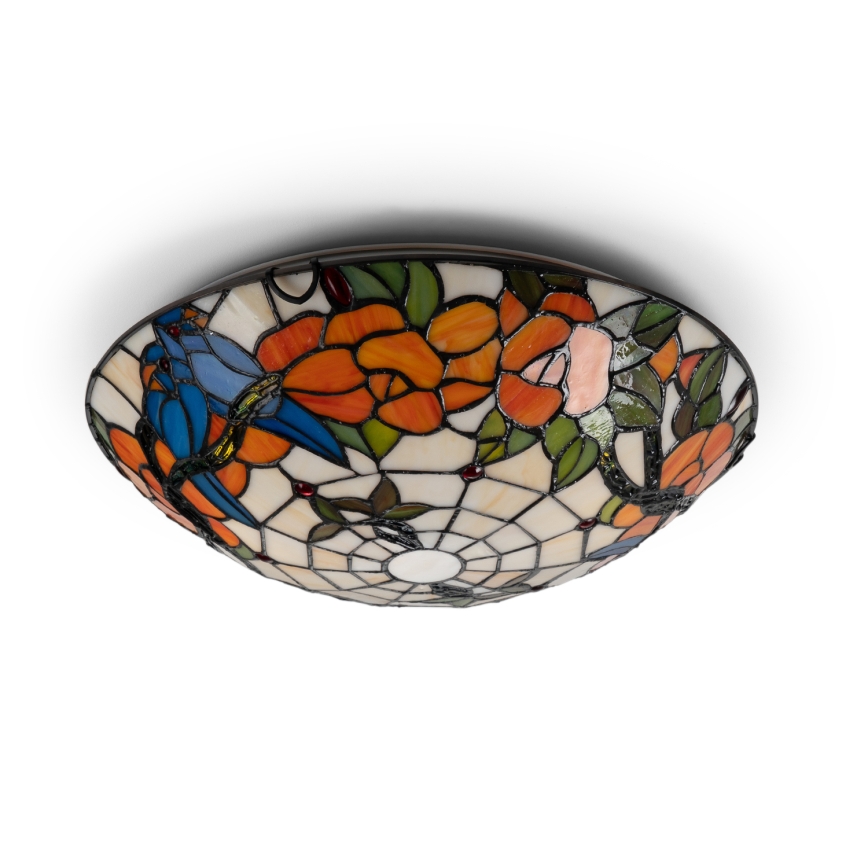 Brilagi - Luminária de teto Tiffany em vitral JUNGLE 2xE27/60W/230V Ø 40 cm