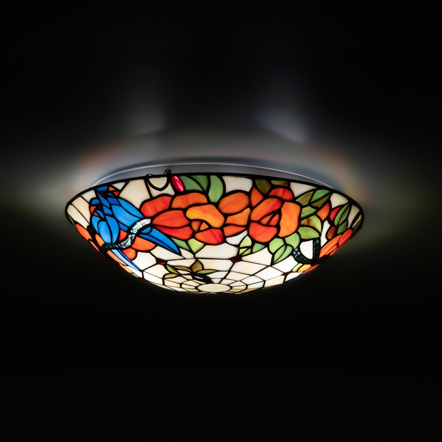 Brilagi - Luminária de teto Tiffany em vitral JUNGLE 2xE27/60W/230V Ø 40 cm