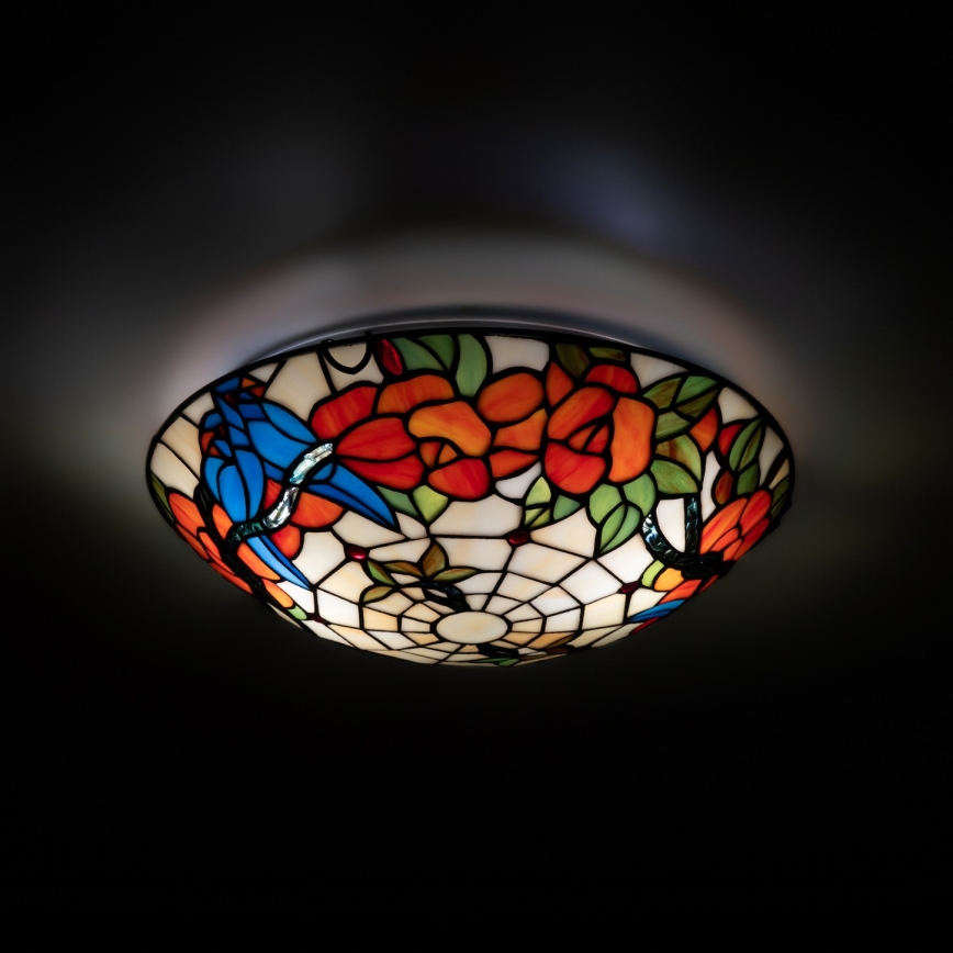 Brilagi - Luminária de teto Tiffany em vitral JUNGLE 2xE27/60W/230V Ø 40 cm