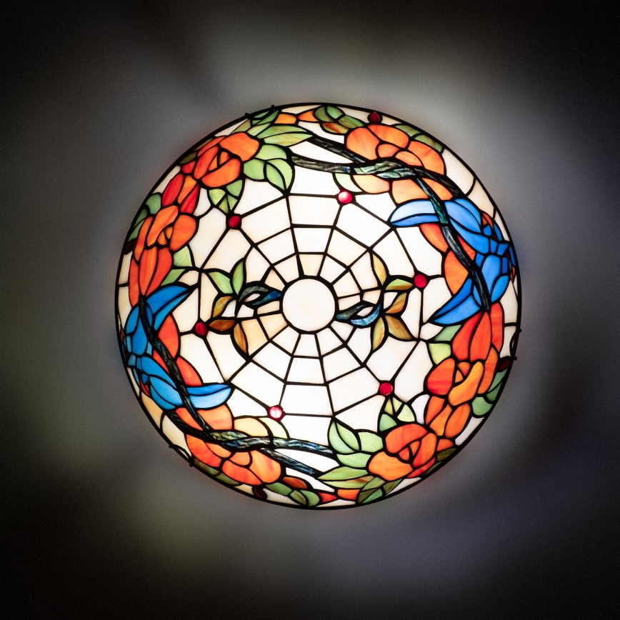 Brilagi - Luminária de teto Tiffany em vitral JUNGLE 2xE27/60W/230V Ø 40 cm