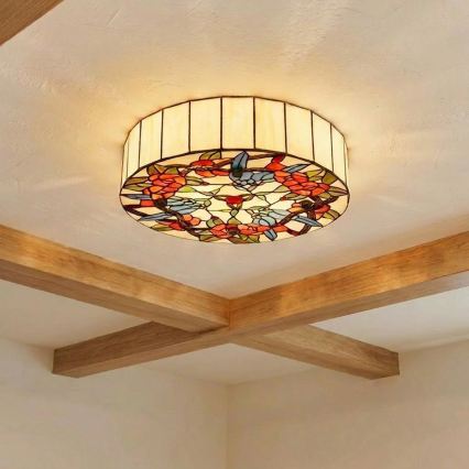 Brilagi - Luminária de teto Tiffany em vitral JUNGLE 3xE27/60W/230V Ø 40 cm