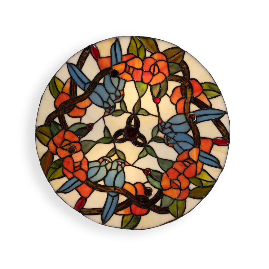 Brilagi - Luminária de teto Tiffany em vitral JUNGLE 3xE27/60W/230V Ø 40 cm