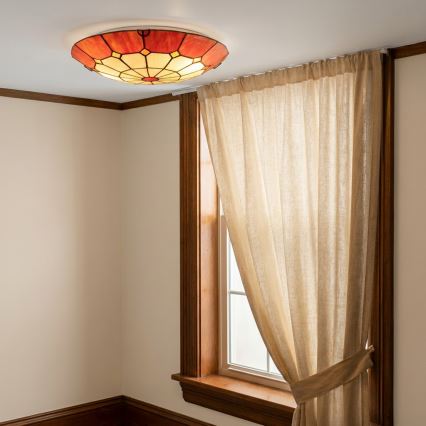 Brilagi - Luminária de teto Tiffany em vitral SIENNA 2xE27/60W/230V Ø 40 cm