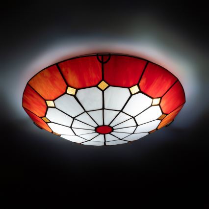 Brilagi - Luminária de teto Tiffany em vitral SIENNA 2xE27/60W/230V Ø 40 cm