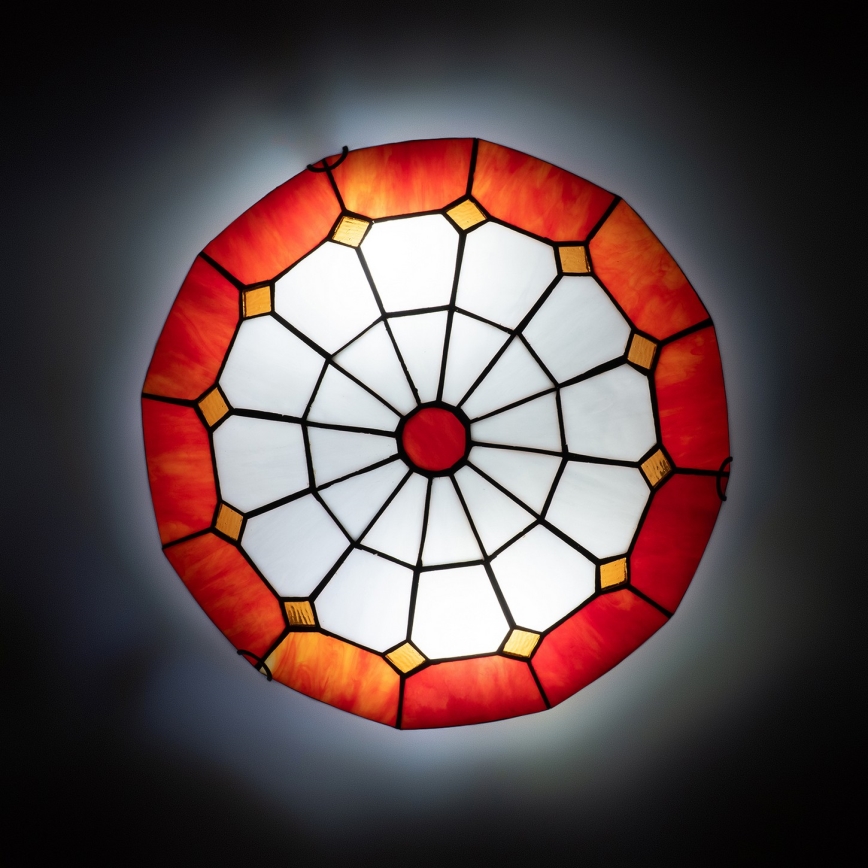 Brilagi - Luminária de teto Tiffany em vitral SIENNA 2xE27/60W/230V Ø 40 cm