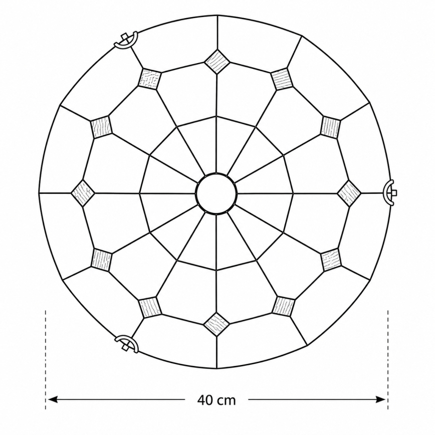 Brilagi - Luminária de teto Tiffany em vitral SIENNA 2xE27/60W/230V Ø 40 cm