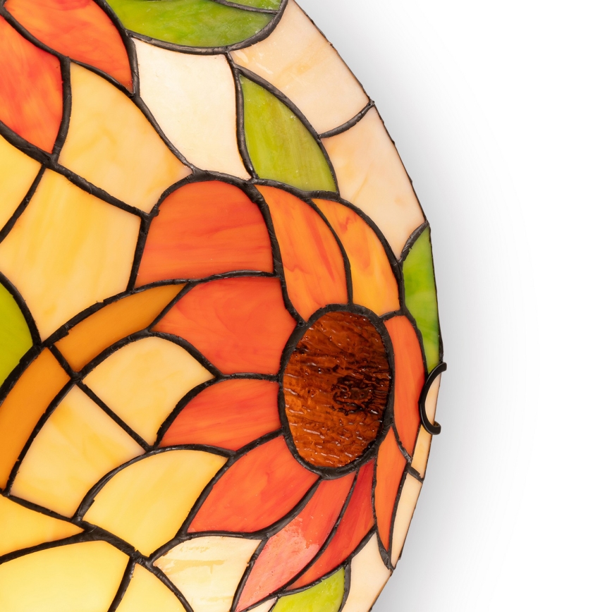 Brilagi - Luminária de teto Tiffany em vitral SUNFLOWER 2xE27/60W/230V Ø 40 cm