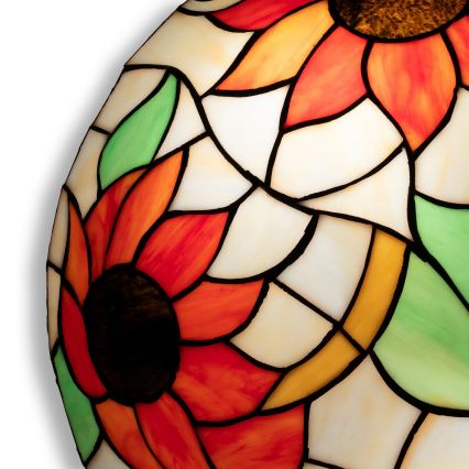 Brilagi - Luminária de teto Tiffany em vitral SUNFLOWER 2xE27/60W/230V Ø 40 cm