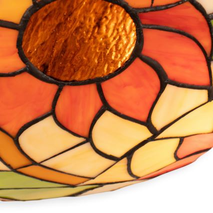 Brilagi - Luminária de teto Tiffany em vitral SUNFLOWER 2xE27/60W/230V Ø 40 cm