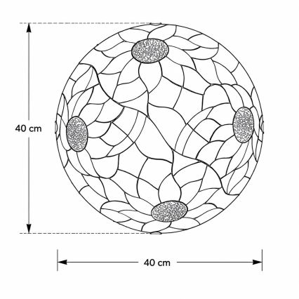 Brilagi - Luminária de teto Tiffany em vitral SUNFLOWER 2xE27/60W/230V Ø 40 cm