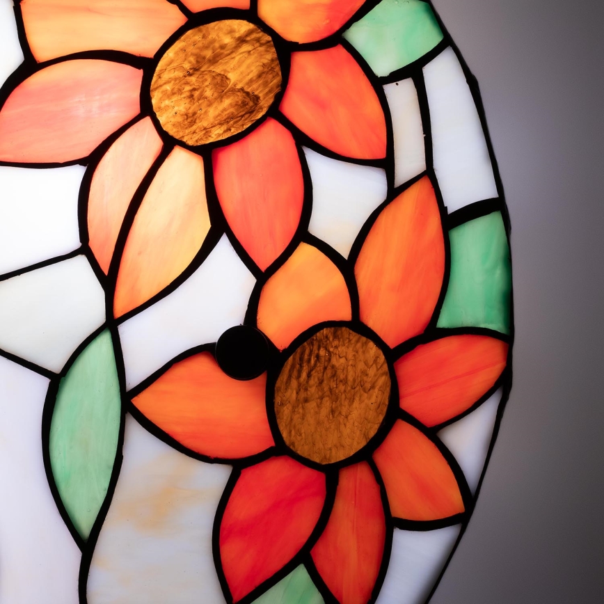 Brilagi - Luminária de teto Tiffany em vitral SUNFLOWER 3xE27/60W/230V Ø 40 cm