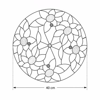 Brilagi - Luminária de teto Tiffany em vitral SUNFLOWER 3xE27/60W/230V Ø 40 cm