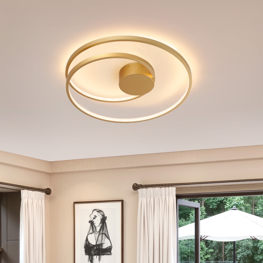 Brilagi - Candeeiro de tecto LED dimerizável TWISTER LED/48W/230V 3000-6000K Ø 50 cm dourado + comando remoto