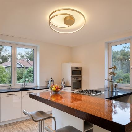 Brilagi - Candeeiro de tecto LED dimerizável TWISTER LED/48W/230V 3000-6000K Ø 50 cm dourado + comando remoto