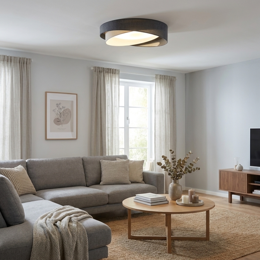 BRILAGI - Candeeiro de tecto LED VELVET TWIST LED/24W/230V 4000K Ø 55 cm cinzento/creme