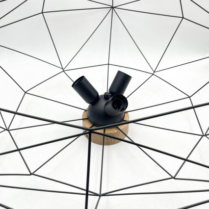 Brilagi - Luminária de teto WOODY BASKET 3xE27/60W/230V, Ø 80 cm, carvalho