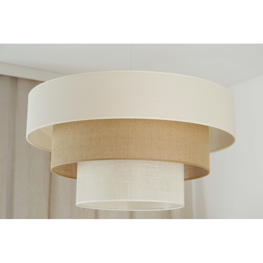 Brilagi - Candeeiro de teto suspenso DENVER LUNETA 1xE27/15W/230V diâmetro 60 cm bege/marrom/crème