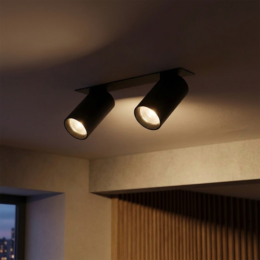 Brilagi - Luminária embutida para teto SELE 2xGU10/30W/230V preta