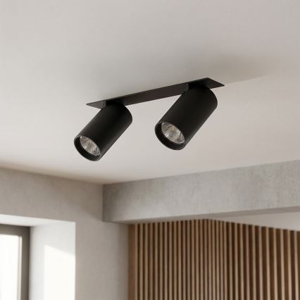 Brilagi - Luminária embutida para teto SELE 2xGU10/30W/230V preta