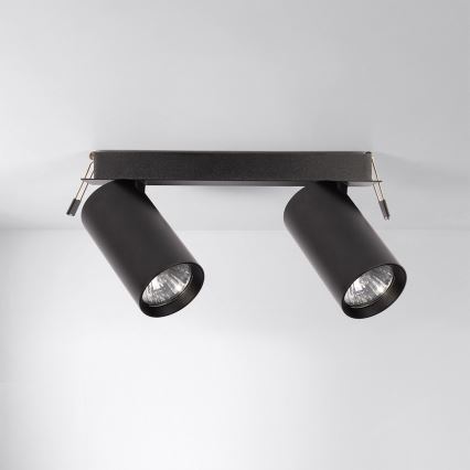 Brilagi - Luminária embutida para teto SELE 2xGU10/30W/230V preta