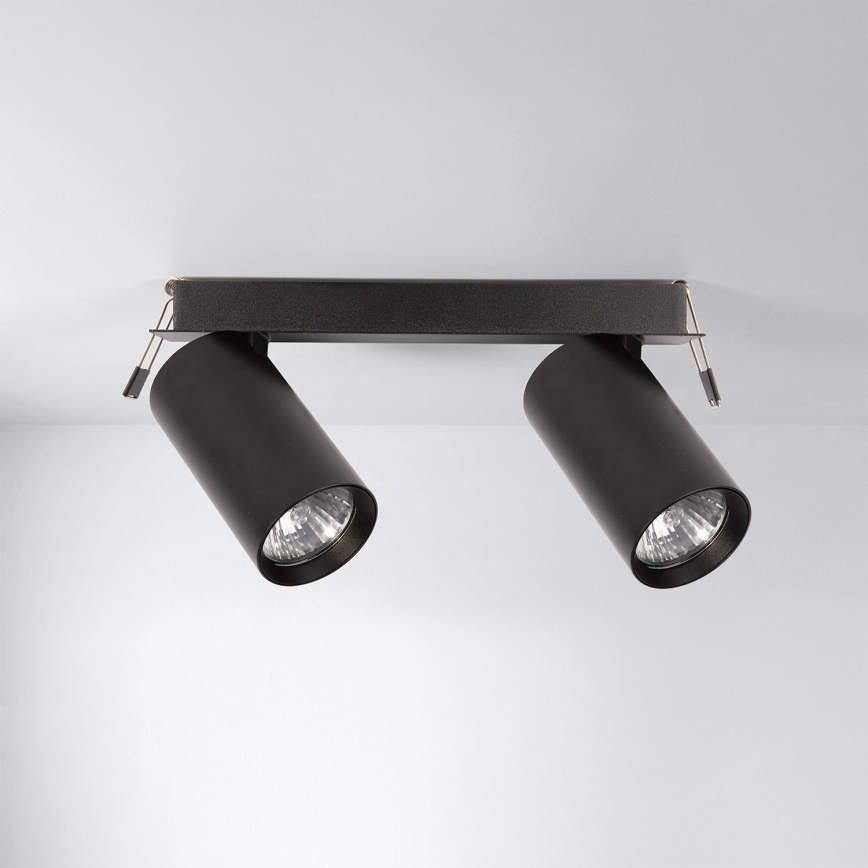 Brilagi - Luminária embutida para teto SELE 2xGU10/30W/230V preta
