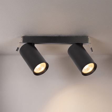 Brilagi - Luminária embutida para teto SELE 2xGU10/30W/230V preta