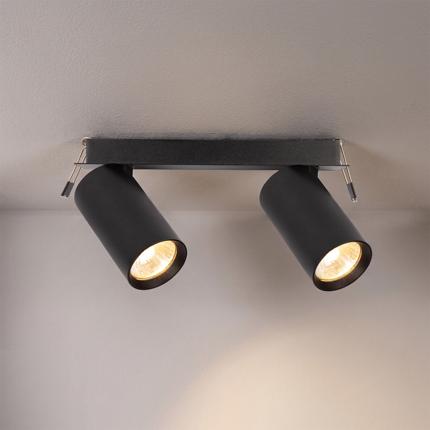 Brilagi - Luminária embutida para teto SELE 2xGU10/30W/230V preta