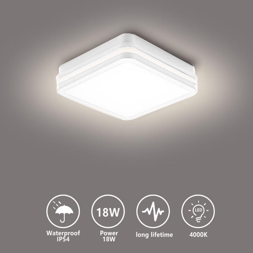 Brilagi - Luminária exterior BENE LED/18W/230V 22x22 cm branca IP54