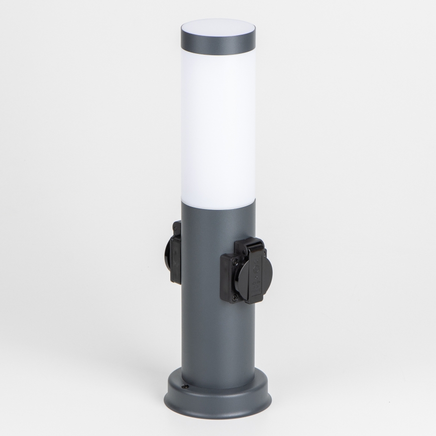 Brilagi - Luminária de exterior NOVA com 2 tomadas SCHUKO 1xE27/15W/230V 40 cm IP44 antracite