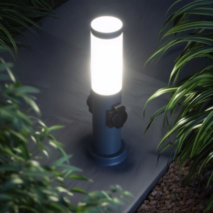 Brilagi - Luminária de exterior NOVA com 2 tomadas SCHUKO 1xE27/15W/230V 40 cm IP44 antracite