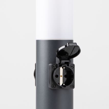 Brilagi - Luminária de exterior NOVA com 2 tomadas SCHUKO 1xE27/15W/230V 40 cm IP44 antracite