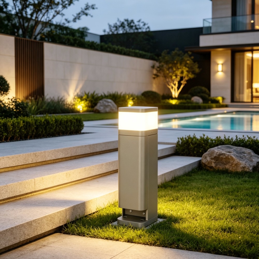 BRILAGI - Luminária exterior com 2 tomadas SCHUKO PILLAR 1xG9/11W/230V IP44 cinzenta