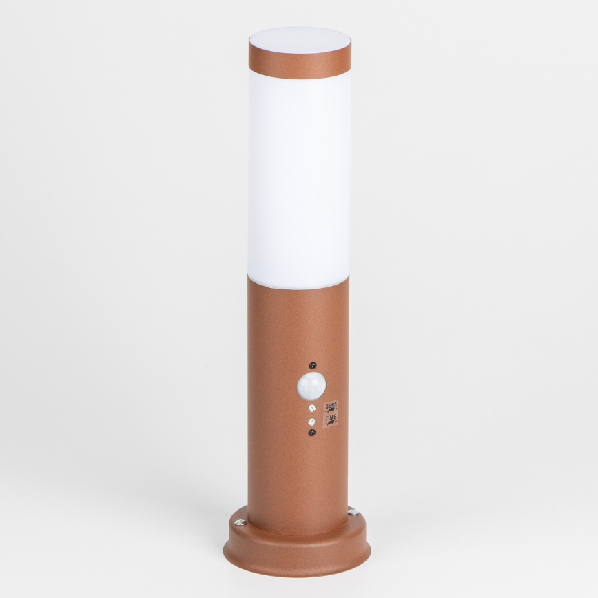 Brilagi - Luminária exterior com sensor de movimento NOVA 1xE27/15W/230V 40 cm IP44 castanha
