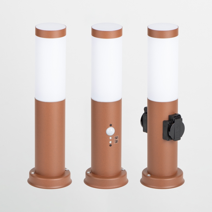 Brilagi - Luminária exterior com sensor de movimento NOVA 1xE27/15W/230V 40 cm IP44 castanha