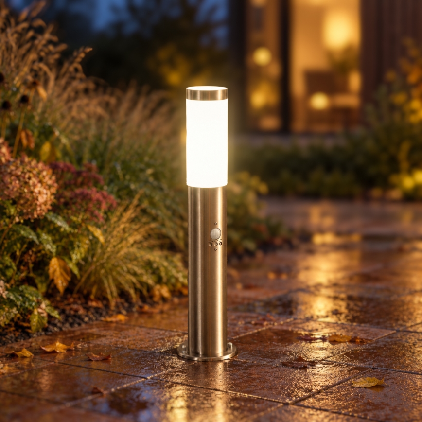 BRILAGI - Lâmpada exterior com sensor de movimento ELIA 1xE27/20W/230V IP44 50 cm acabamento cromado fosco