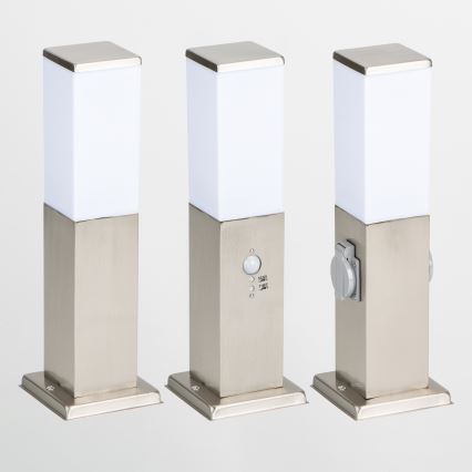 Brilagi - Luminária exterior com sensor NOVA 1xE27/15W/230V 40 cm IP44 cromo mate