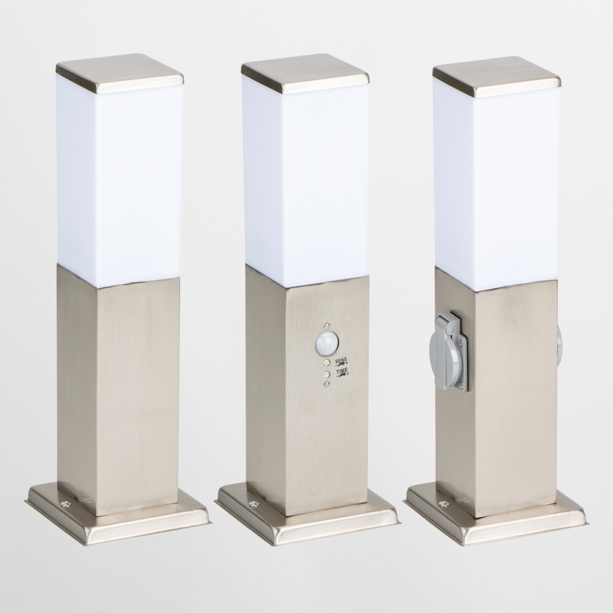 Brilagi - Luminária exterior com sensor NOVA 1xE27/15W/230V 40 cm IP44 cromo mate