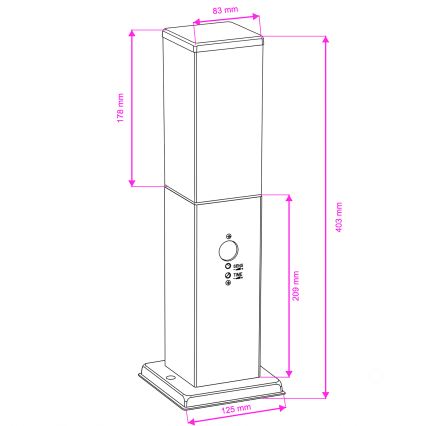 Brilagi - Luminária exterior com sensor NOVA 1xE27/15W/230V 40 cm IP44 preta