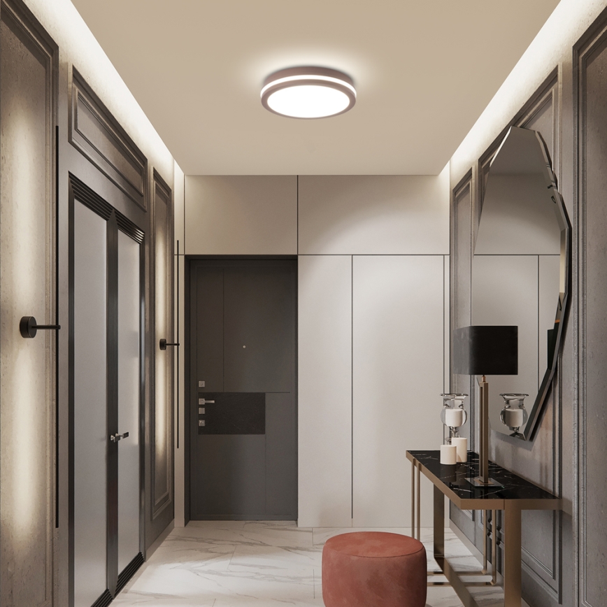 Brilagi - Luminária LED exterior com sensor BENE LED/24W/230V, Ø 26 cm, castanha, IP54
