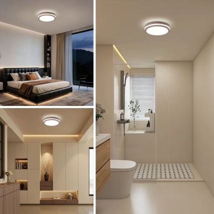 Brilagi - Luminária LED exterior com sensor BENE LED/24W/230V, Ø 26 cm, castanha, IP54