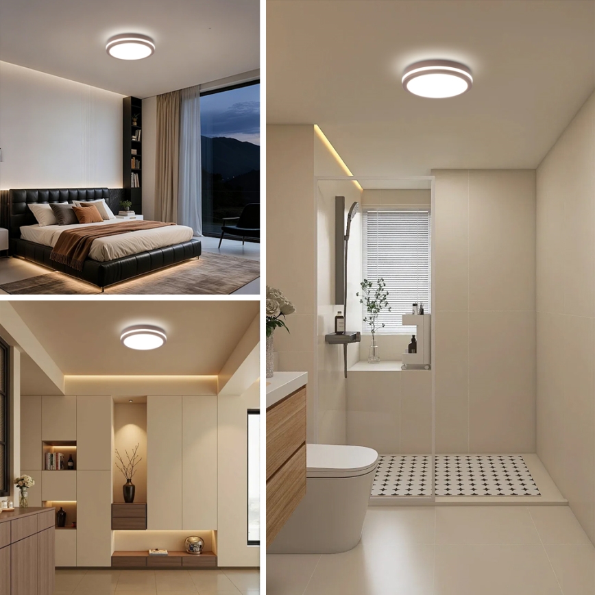 Brilagi - Luminária LED exterior com sensor BENE LED/24W/230V, Ø 26 cm, castanha, IP54
